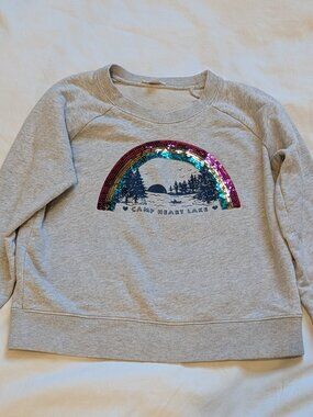 Crewcuts Rainbow Camp Sweatshirt Girl Medium 8/10